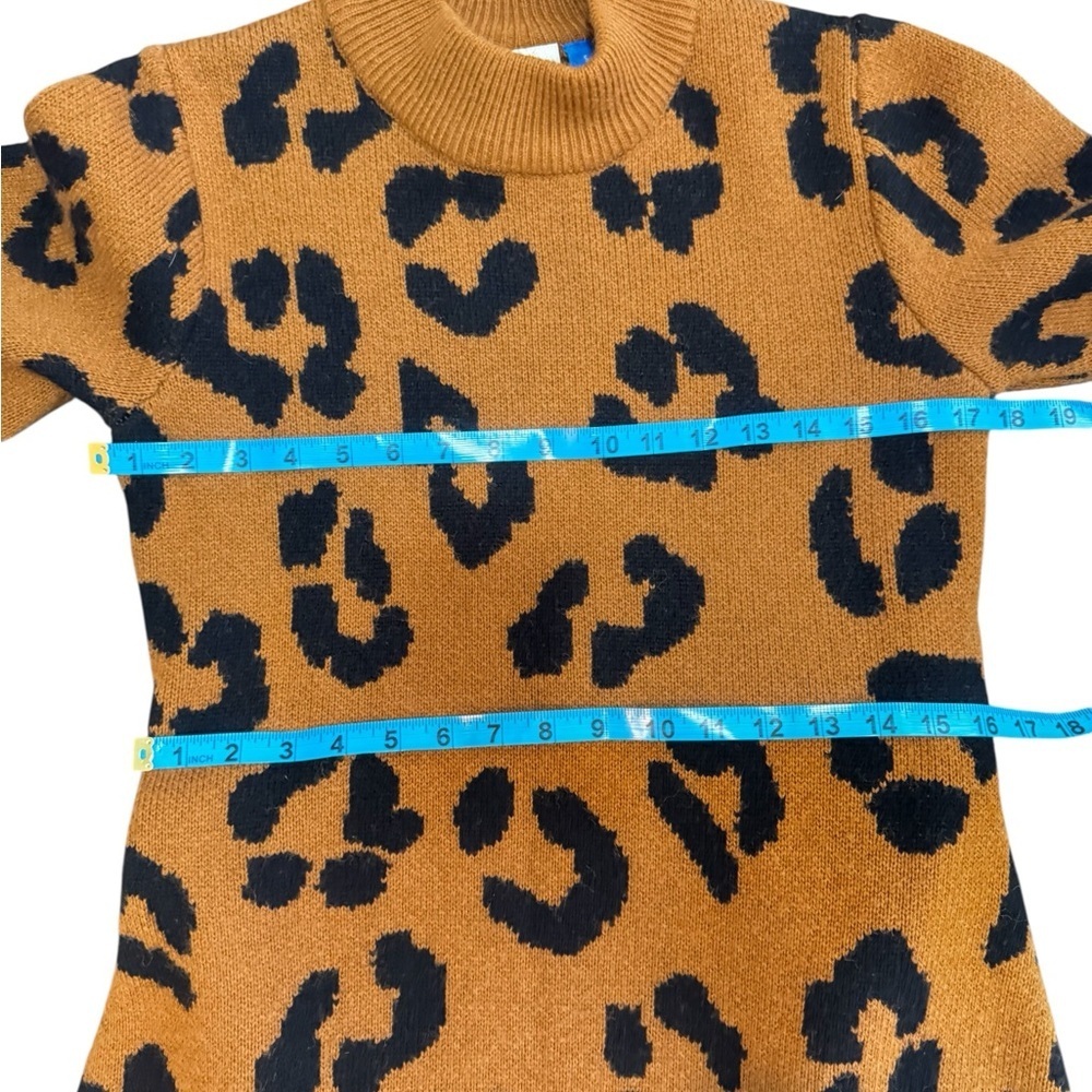 FARM RIO X ANTHROPOLOGIE Leopard Colorblock SWEATER DRESS- SIZE SMALL - Picture 14 of 14